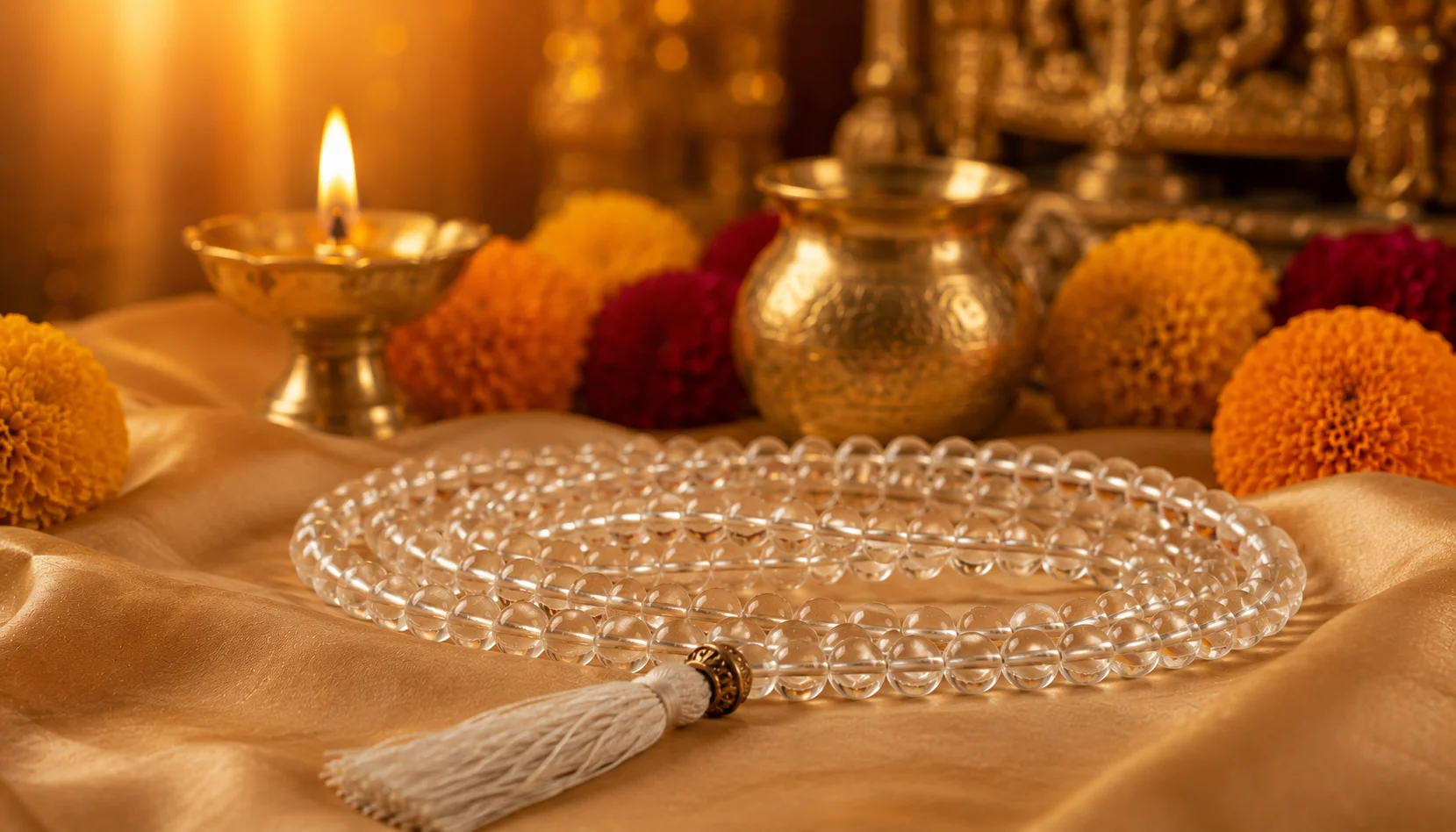 Sphatik Mala (Quartz Crystal): Benefits for Peace, Cooling & Rules to Wear
