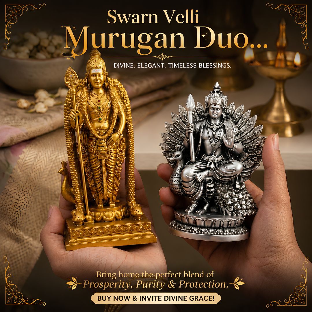 Skanda Shakti Jodi – Murugan on Peacock Throne & Vel Murugan  — Combos