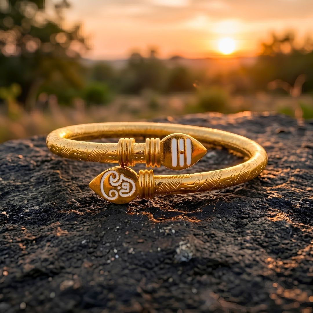 Murugan Vel  Kada Golden | Pure Brass Spiritual Kapu for Strength, Courage & Protection — Pure Brass