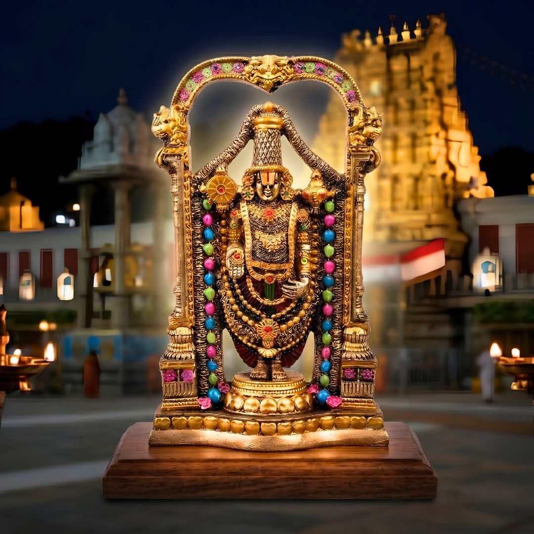 Big Tirupati Balaji Idol (10 Inch) | Lord Venkateswara Murti for Home Temple — Statues