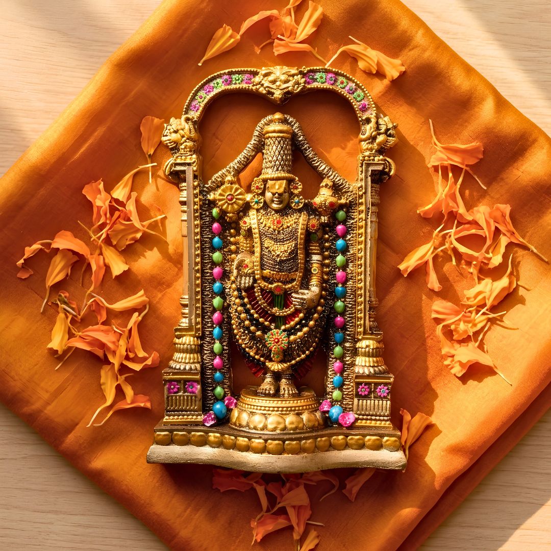 Big Tirupati Balaji Idol (8 Inch) | Lord Venkateswara Murti for Home Temple — Statues