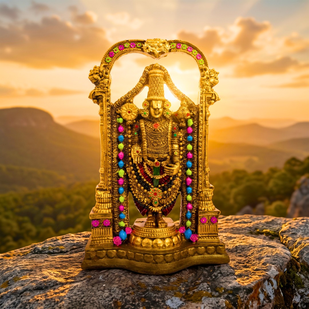 Big Tirupati Balaji Idol (8 Inch) | Lord Venkateswara Murti for Home Temple