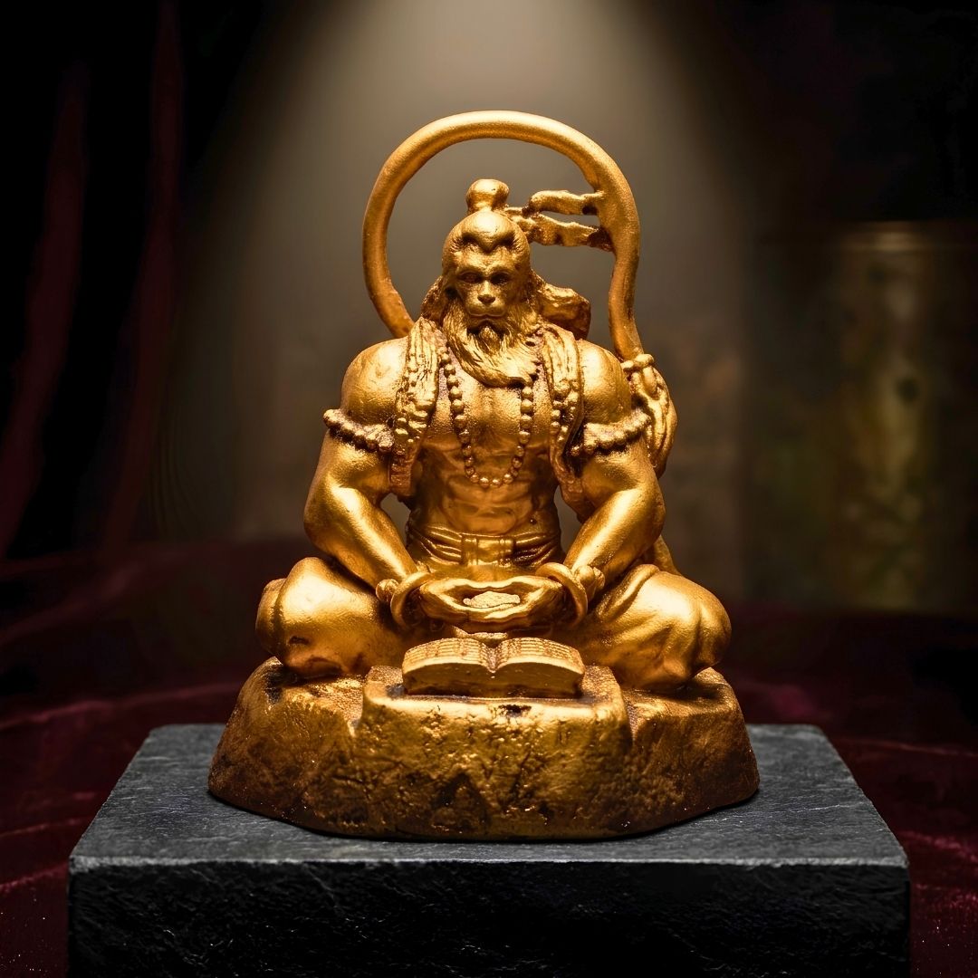 Dhyan Hanuman Statue with Sacred Scripture – Bring Peace, Focus & Positive Energy to Your Workspace