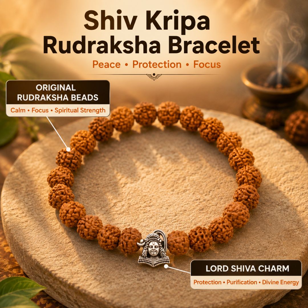 Shiv Kripa Rudraksha Bracelet – Original Rudraksha Beads with Lord Shiva Charm — Crystals & Bracelets